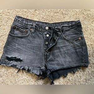 Levi Strauss Distressed Black Shorts